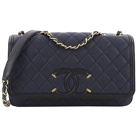 chanel caviar quilted small cc filigree flap black|Chanel Navy Blue/Black Quilted Caviar Leather CC Filigree Small .